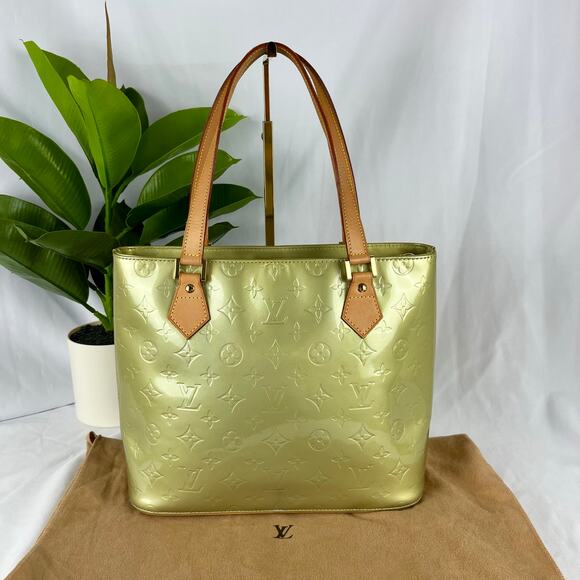 Louis Vuitton Handbags - LOUIS VUITTON Vintage Vernis Houston Tote Green Patent Leather Bag With COA
